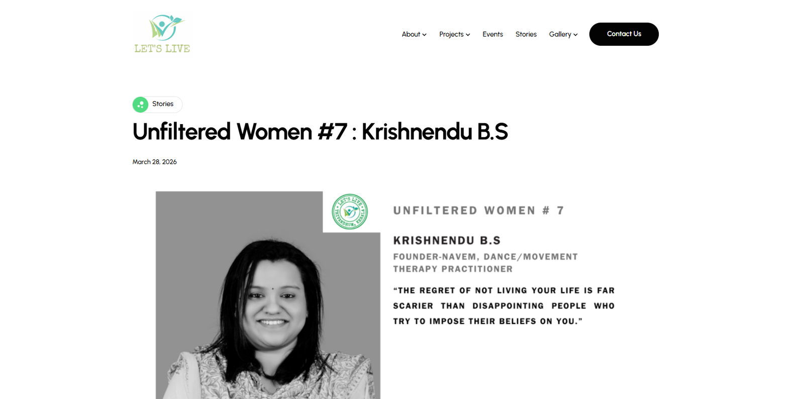 Letslive article: Unfiltered Women #7 : Krishnendu B.S