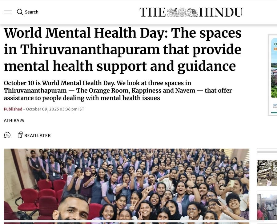 The Hindu article: World Mental Health Day, spaces in Thiruvananthapuram